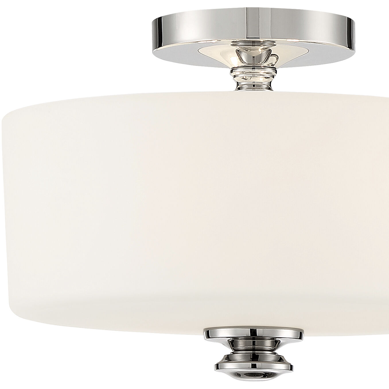 Travis 2 Light 12.5 inch Polished Nickel Semi Flush Ceiling Light
