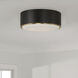 Carlton 3 Light 15.5 inch Matte Brass and Black Flush Mount Ceiling Light