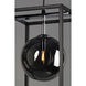 Fluid LED 9.75 inch Black/Polished Chrome Single Pendant Ceiling Light in Mirror Smoke, Black and Polished Chrome