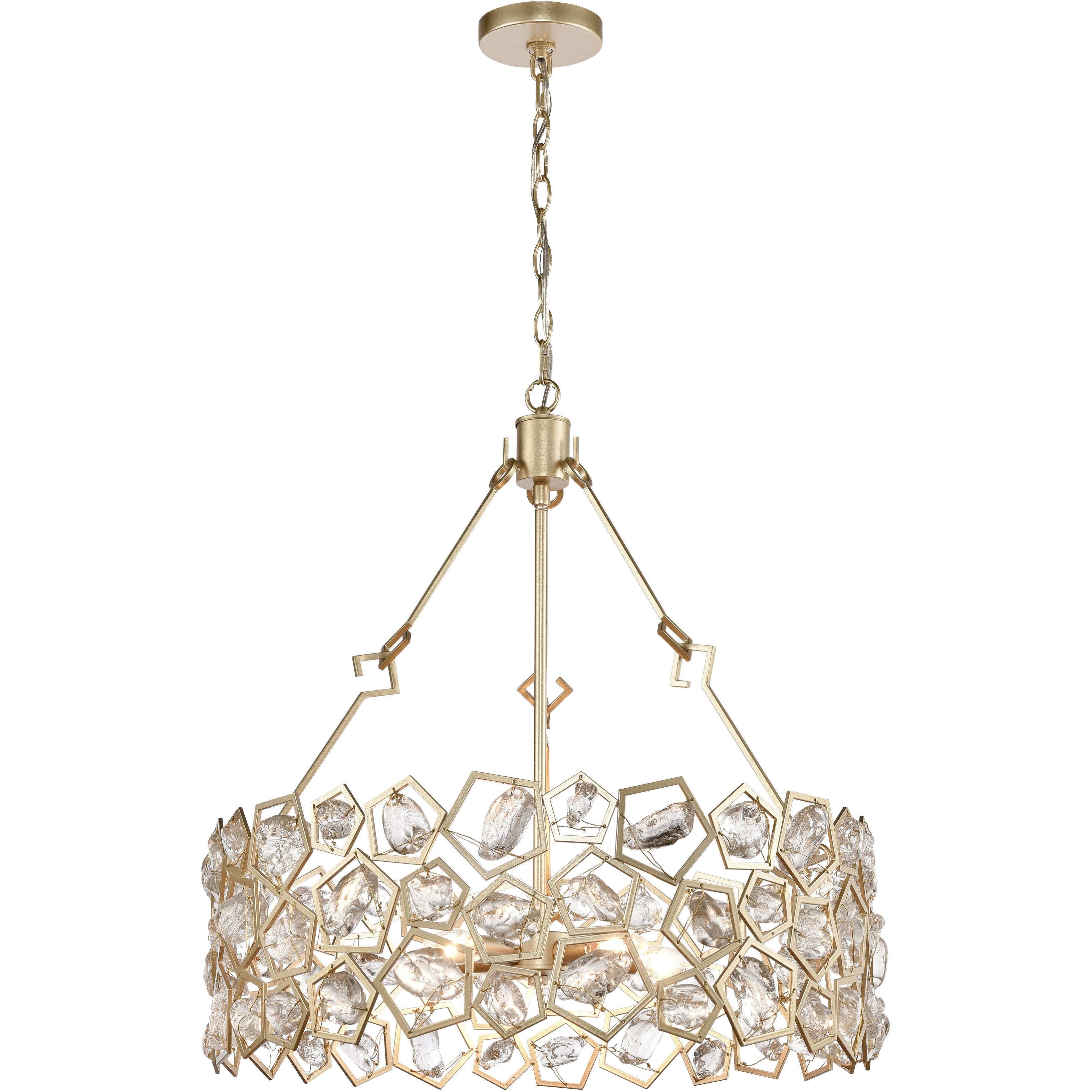 Levana 5 Light 24 inch Gold Chandelier Ceiling Light