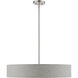 Elmhurst 5 Light 26 inch Brushed Nickel with Shiny White Accents Pendant Ceiling Light, Large
