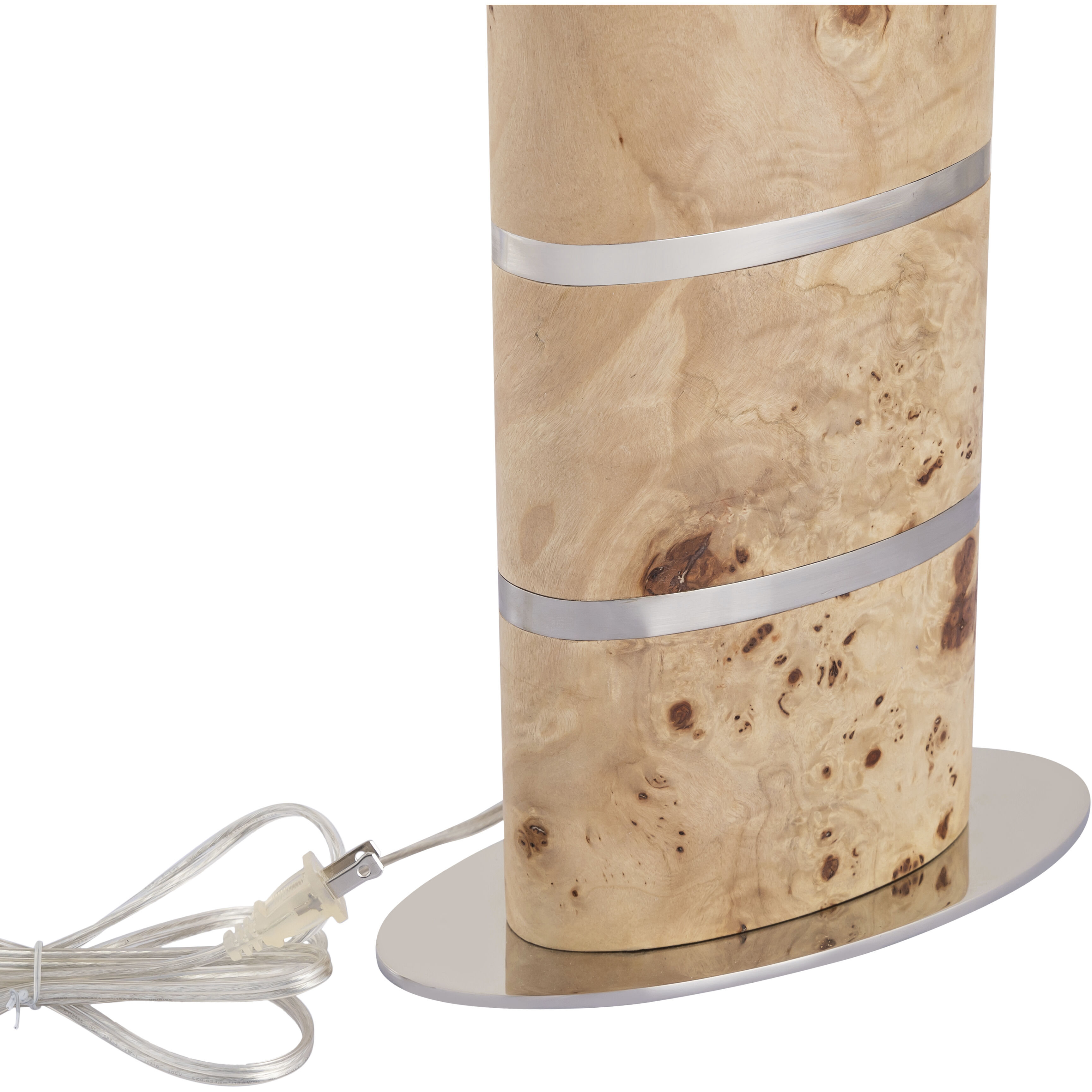 Cahill 28 inch 100 watt Natural Burl with Polished Nickel Table Lamp Portable Light