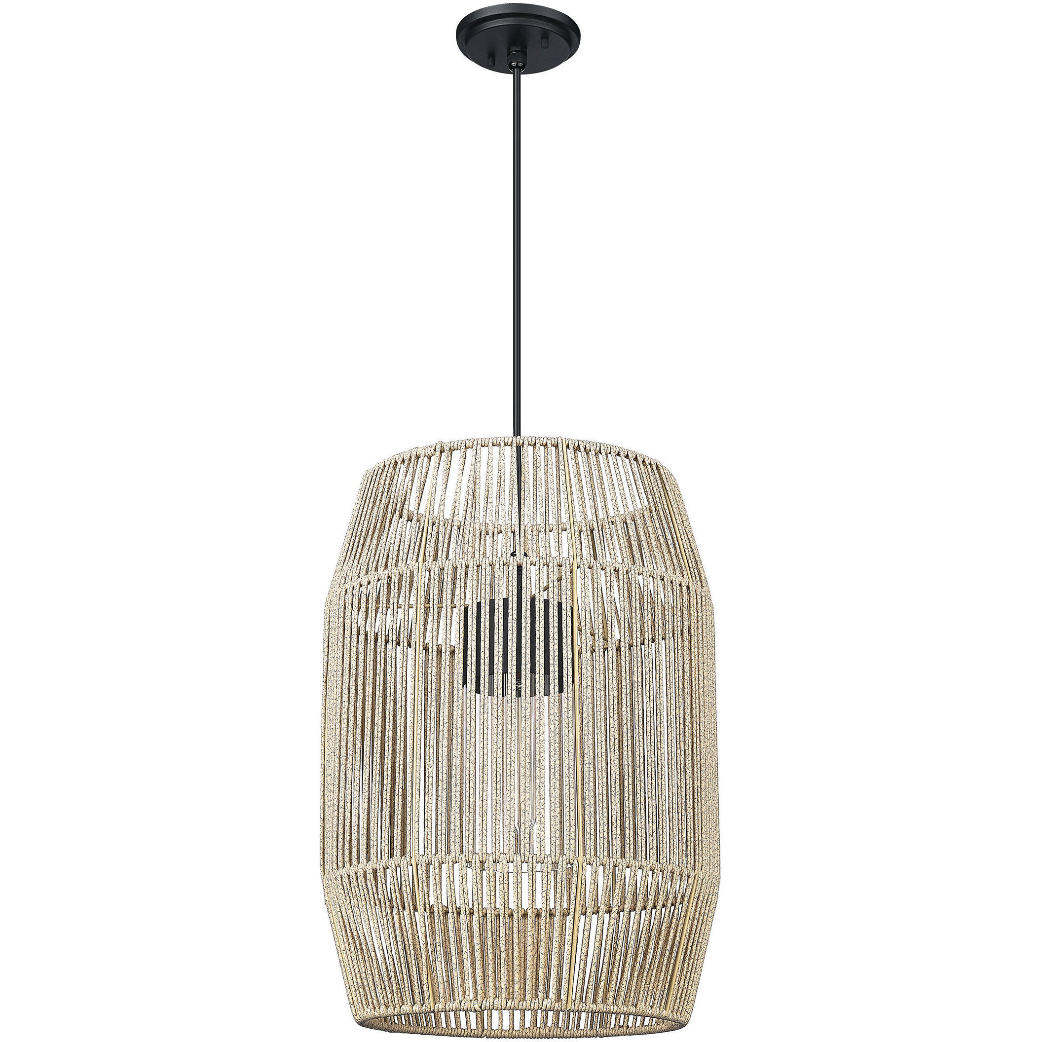 Seabrooke 1 Light 15 inch Natural Black Outdoor Pendant in Summer Sands