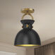 Alora Mood Waldo 1 Light 8.75 inch Aged Gold and Matte Black Semi-Flush Mount Ceiling Light