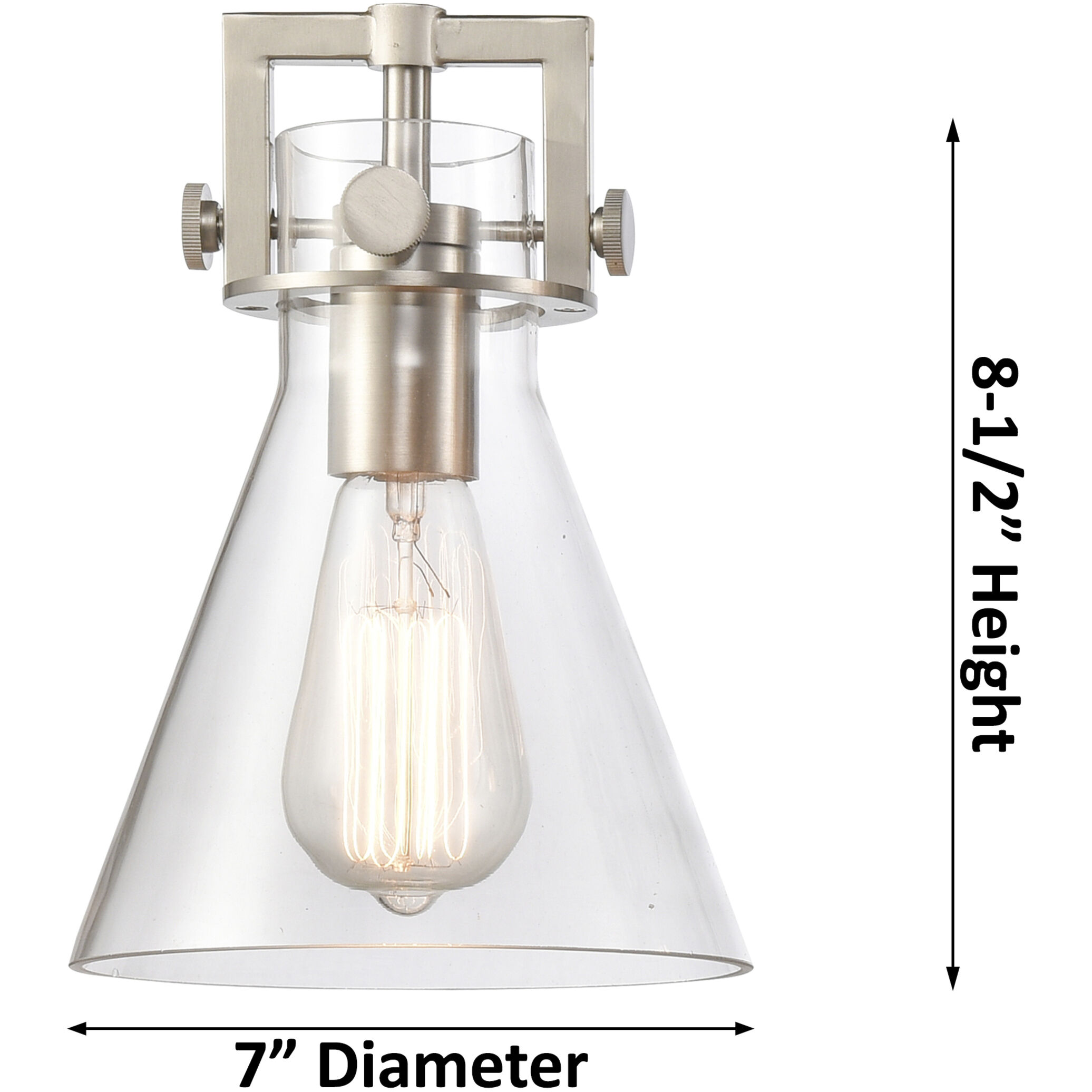 Newton Cone 3 Light 19.63 inch Satin Nickel Flush Mount Ceiling Light in Matte White Glass