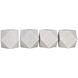 Polyhedron 4 X 4 inch Decorative Candle Holder in White, Set of 4