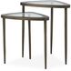 Millar 24 X 22.5 inch Clear Glass and Antique Brass Nesting Tables, Set of 2