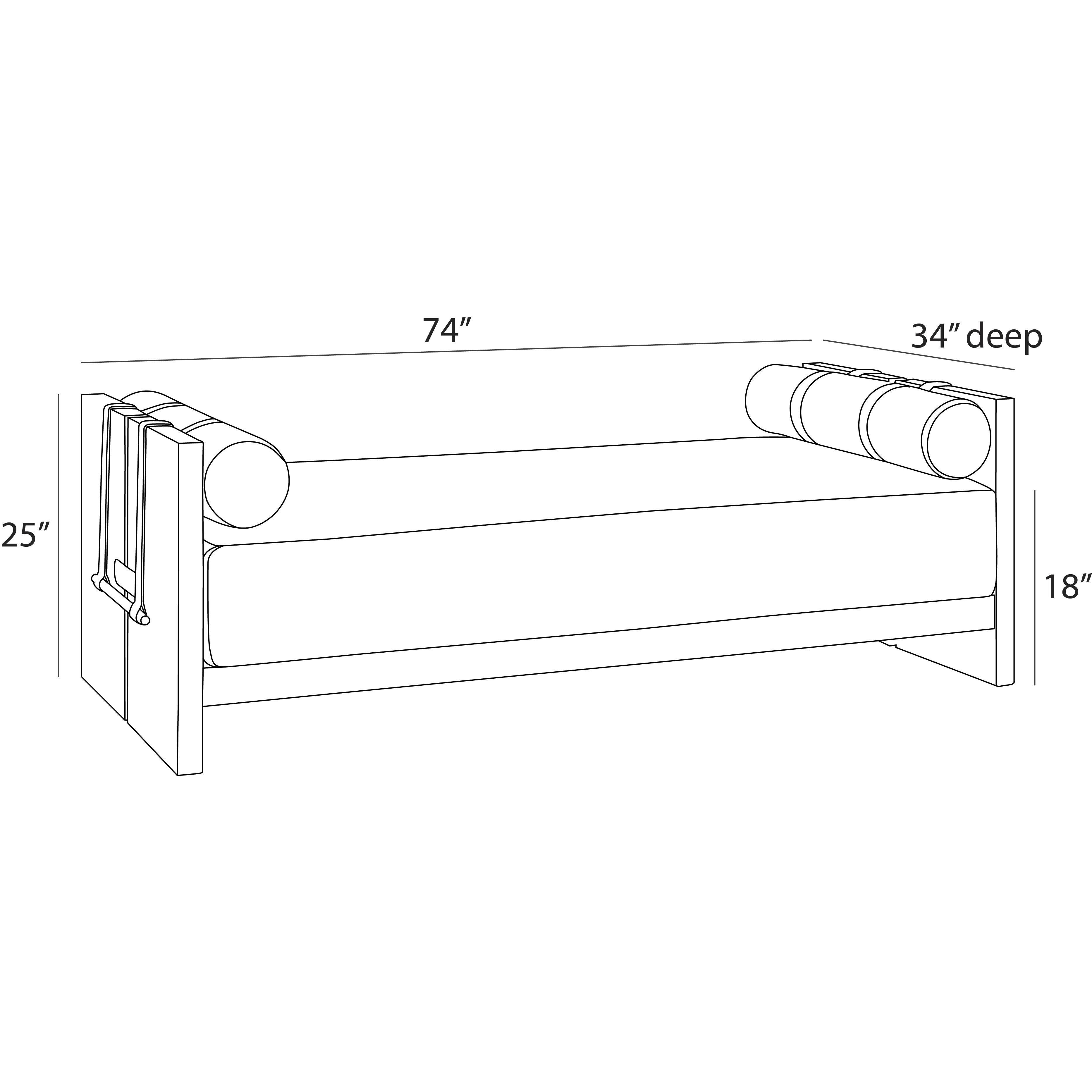 Dominic Porpoise and Willow with Aged Bronze Outdoor Daybed