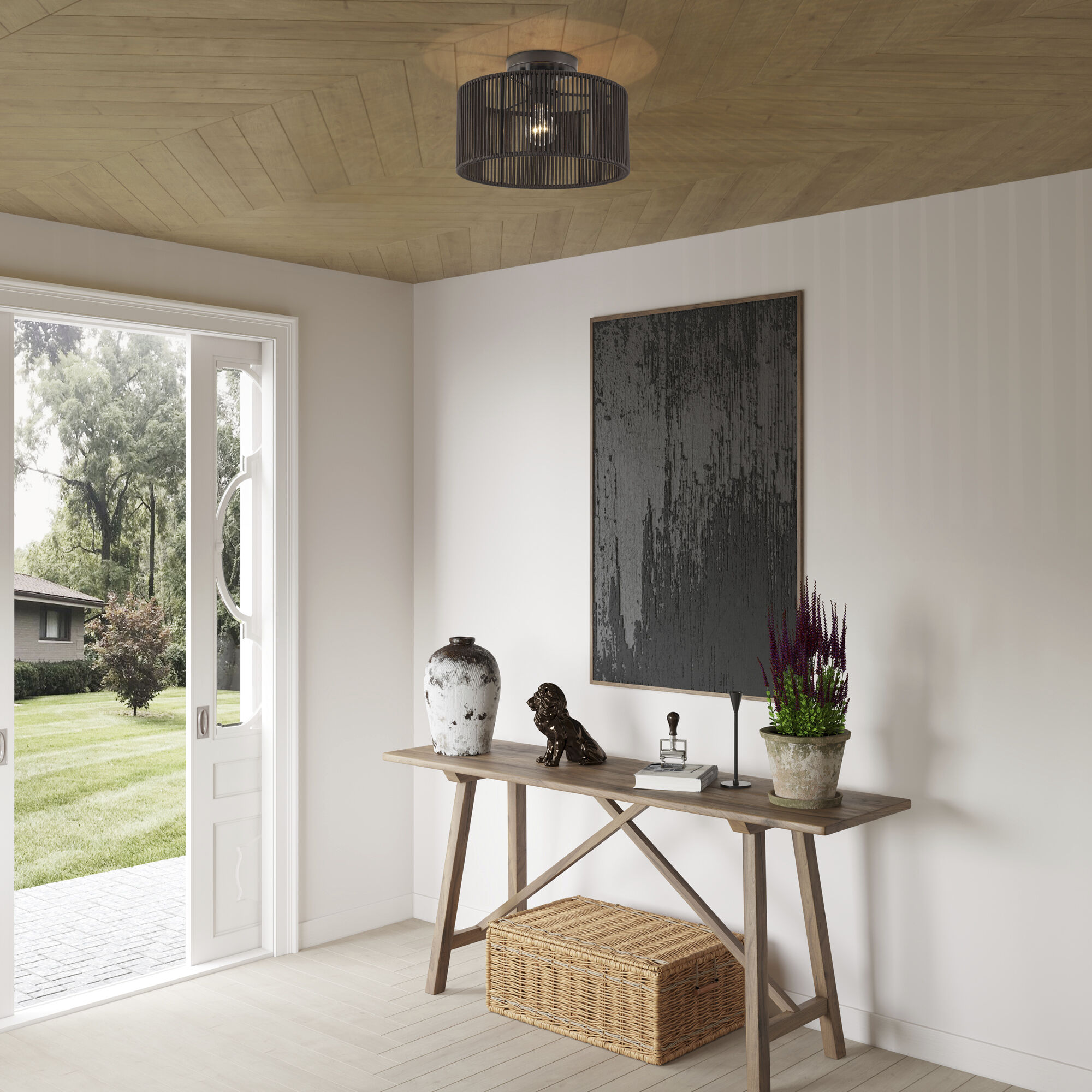 Acordia 1 Light 12 inch English Bronze Semi Flush Mount Ceiling Light, Medium