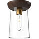 Alora Mood Emil 1 Light 7 inch Aged Gold and Walnut Flush Mount Ceiling Light