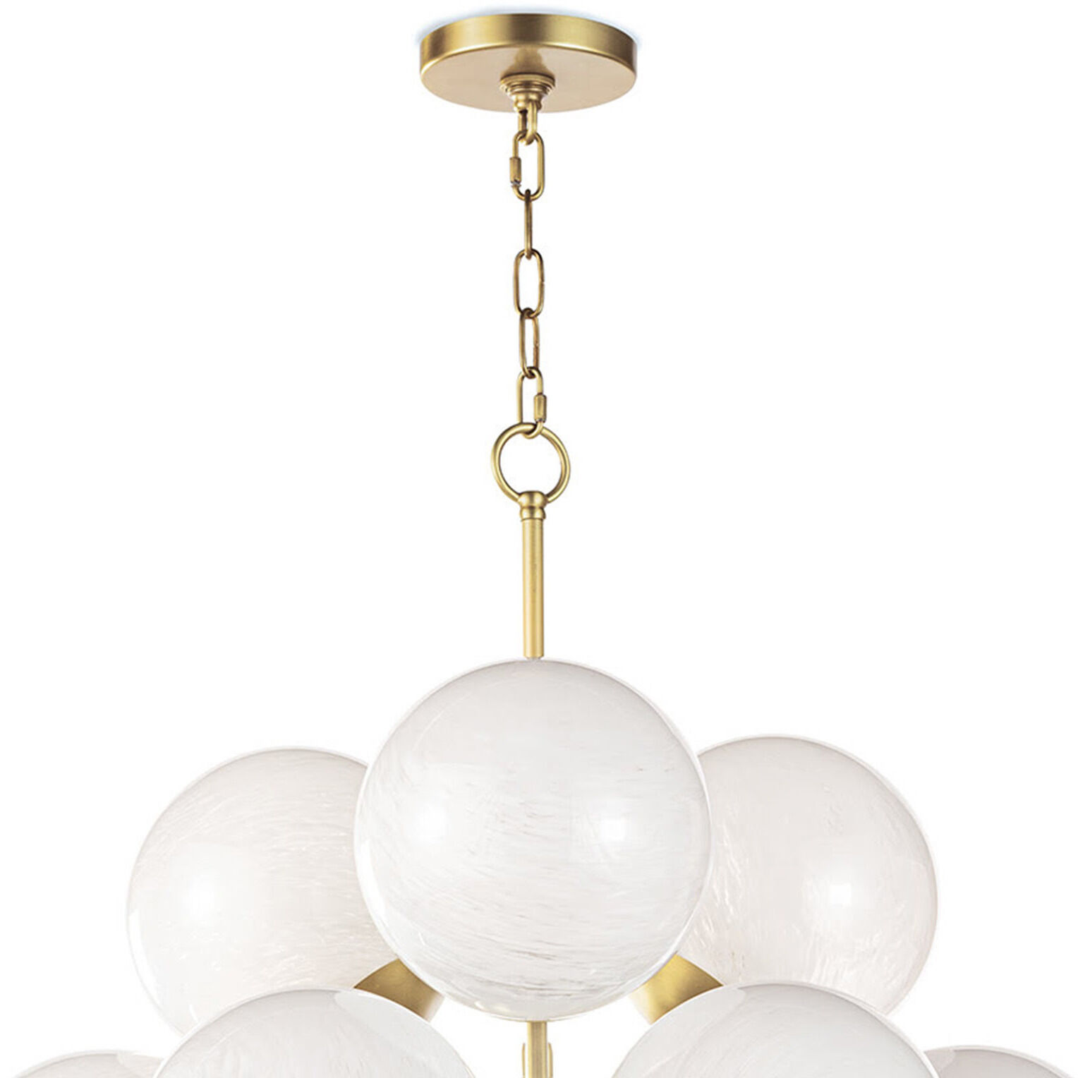 La Dame 13 Light 28 inch Natural Brass Chandelier Ceiling Light in Swirl Glass/Natural Brass