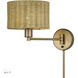 Weavington 15.5 inch 40.00 watt Antique Gold Leaf Swing Arm Wall Lamp Wall Light