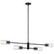 Velestino 4 Light 5.25 inch Black Chandelier Linear Ceiling Light