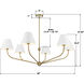 Xavier 6 Light 48 inch Vibrant Gold Chandelier Ceiling Light in Vibrant Gold and White