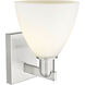 Arcadia Bristol Armed Sconce Wall Light in Brushed Satin Nickel