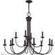 Estate 12 Light 36 inch Bronze 2-Tier Chandelier Ceiling Light