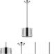 Zoom 1 Light 9 inch Polished Stainless Steel Pendant Ceiling Light