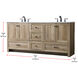Soma 72 X 19 X 34 inch Natural Oak Vanity Sink Set