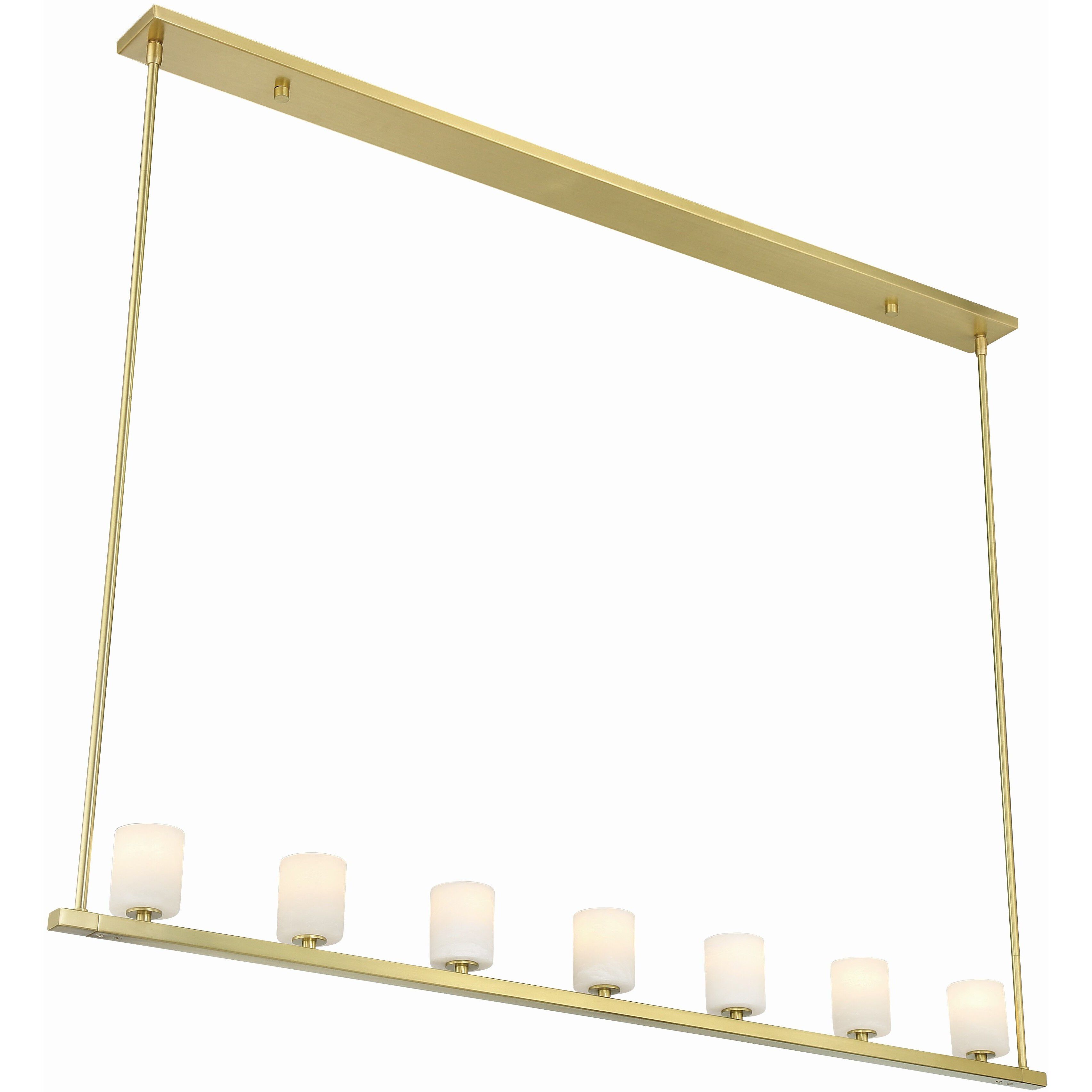 Aragon 7 Light 56 inch Soft Brass Linear Chandelier Ceiling Light