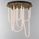 Soleil LED 20 inch Natural Aged Brass Flush Mount Chandelier Ceiling Light