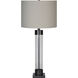 Meredith 33.25 inch 100 watt Clear and Bronze Table Lamp Portable Light