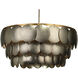 Calypso 4 Light 30 inch Champagne Leaf w/ Gold Leaf Trim Three Tier Chandelier Ceiling Light