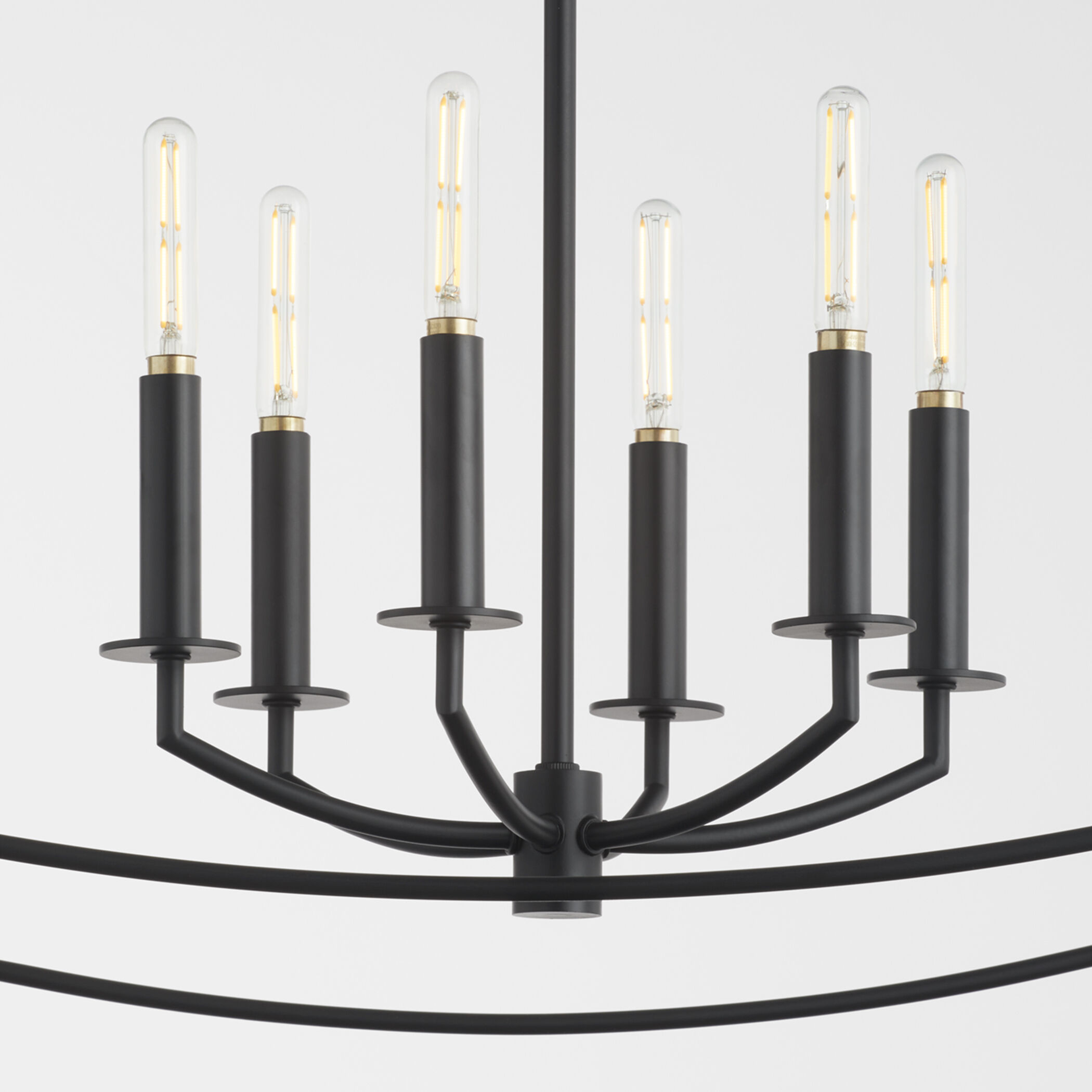Mantle 6 Light 23.25 inch Matte Black Pendant Ceiling Light