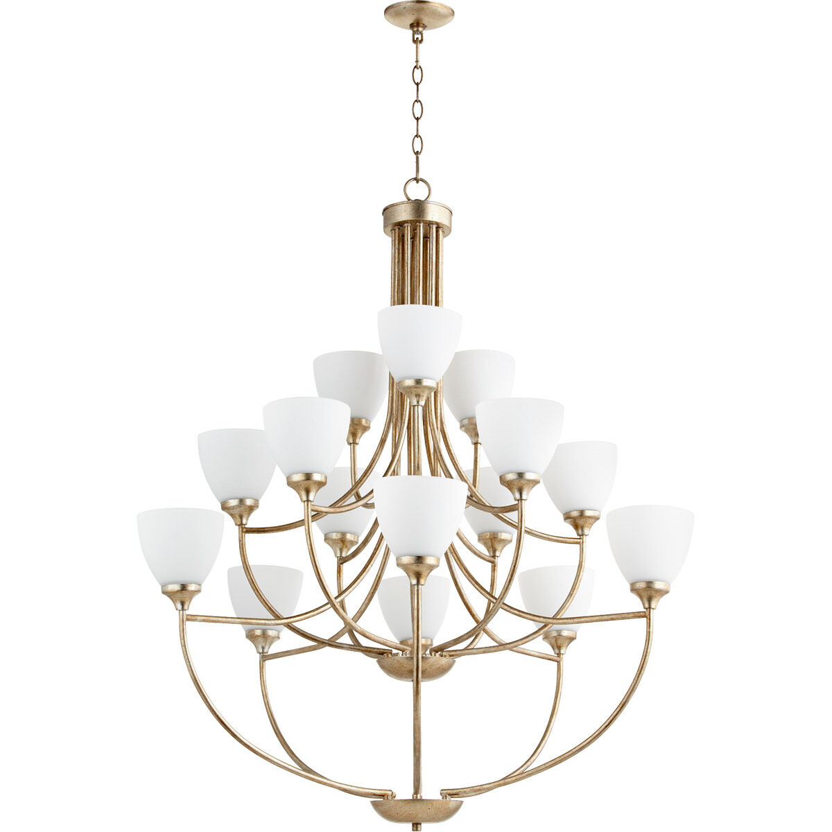 Enclave 15 Light 38.5 inch Aged Silver Leaf Chandelier Ceiling Light