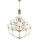Enclave 15 Light 38.5 inch Aged Silver Leaf Chandelier Ceiling Light