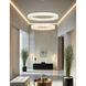 LumenAria LED 42 inch Brushed Brass Pendant Ceiling Light in Faux Alabaster