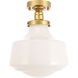 Lyle 1 Light 11 inch Brass Flush Mount Ceiling Light