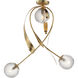 Firenze 3 Light 28.25 inch Gold Leaf Semi-Flush Mount Ceiling Light in Clear Ribbed
