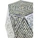 Hexagon 18.1 inch Black and White Stool, Hexagon