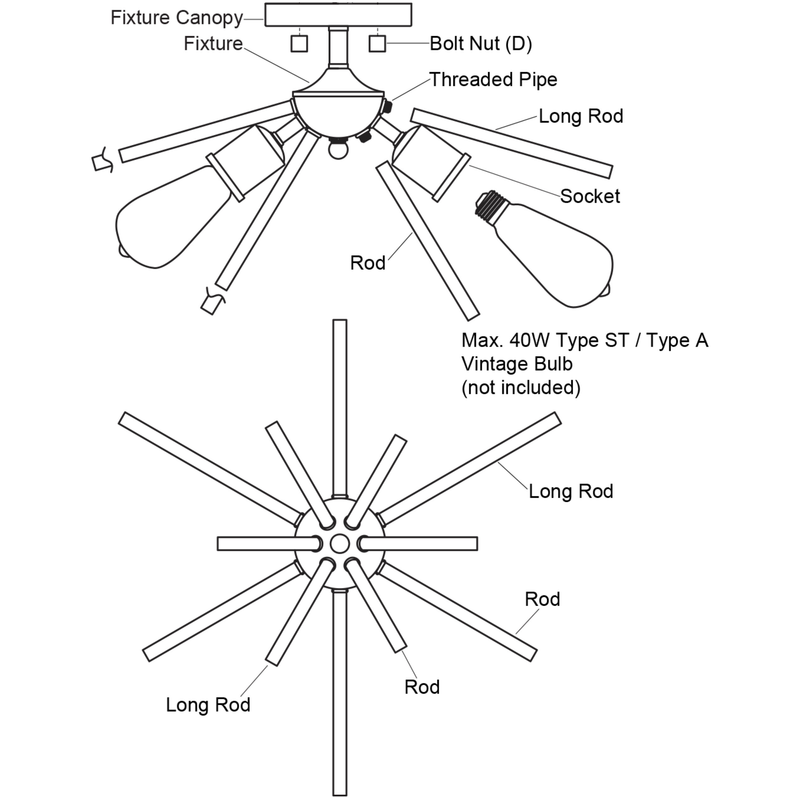 Estelle LED 24 inch Matte Black Semi-Flush Mount Ceiling Light
