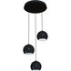 Roxy 3 Light 18 inch Black Triple Round Pendant Ceiling Light