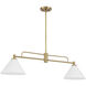 Transitional 2 Light 10 inch Natural Brass Chandelier Ceiling Light