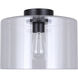 Sklo 1 Light 12 inch Matte Black Flush Mount Ceiling Light