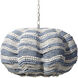 Clamshell 4 Light 37 inch White and Blue Wood Beads Chandelier Ceiling Light