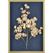 Leaf Shadow Gold with Navy Framed Wall Art