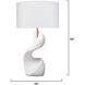 Cobra 33 inch 150 watt Smooth White Ricestone Table Lamp Portable Light
