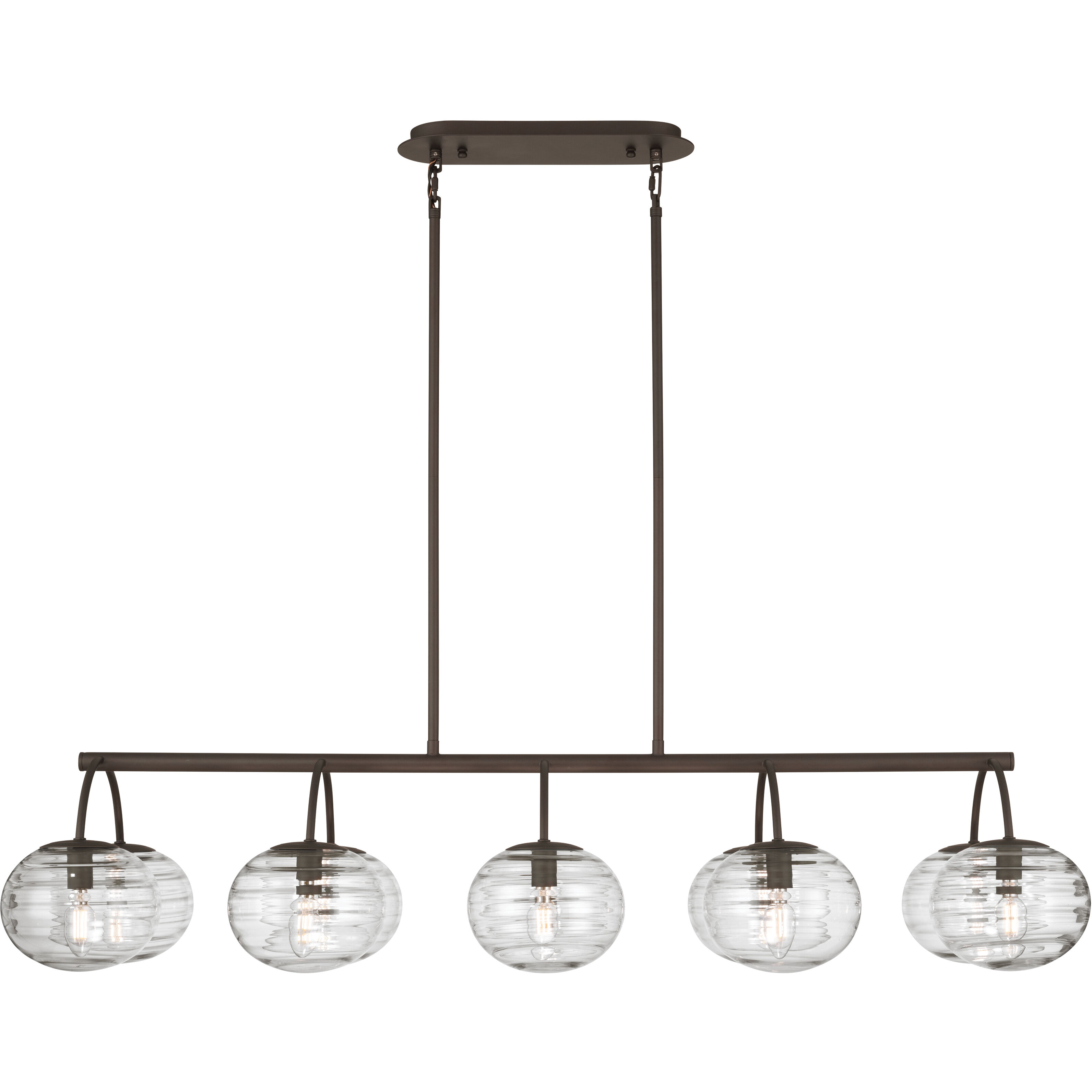 Lenora 10 Light 47 inch Dark Bronze Linear Chandelier Ceiling Light