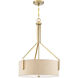 Elara 3 Light 20 inch Brushed Gold Pendant (Inverted) Ceiling Light