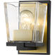 Bleeker Street 1 Light 5 inch Matte Black and Olde Brass Wall Sconce Wall Light