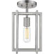Tribeca 1 Light 7.25 inch Pewter Semi-Flush Mount Ceiling Light