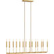 ED Ellen DeGeneres Brianna 14 Light 47.75 inch Burnished Brass Linear Chandelier Ceiling Light