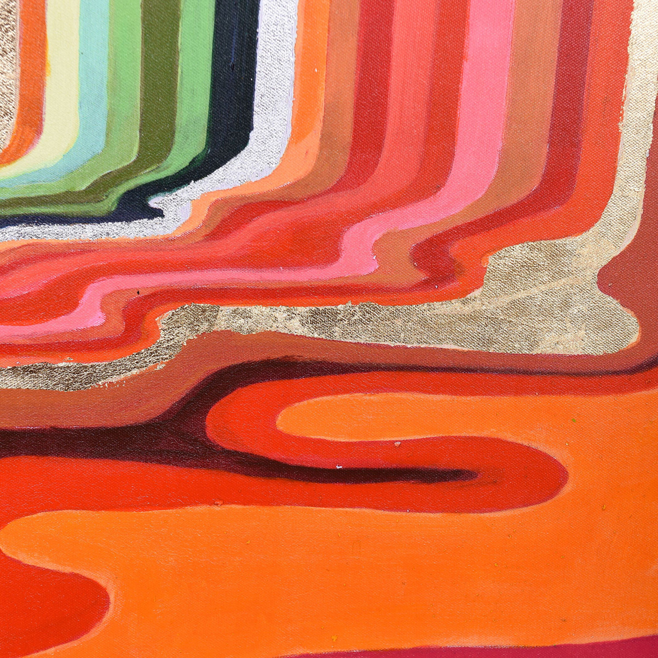 All the Crayons Are Melting Orange and Red and Yellow and and Rainbow Multi-color and Oil Painted Wall Art