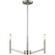 Vector 3 Light 18 inch Brushed Nickel Chandelier Ceiling Light