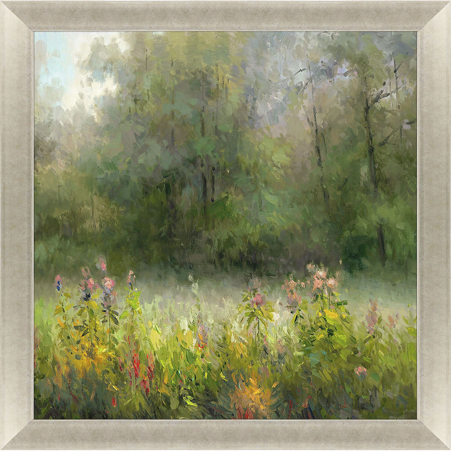 Landscapes Green and Multi and Pink and Yellow Framed Art