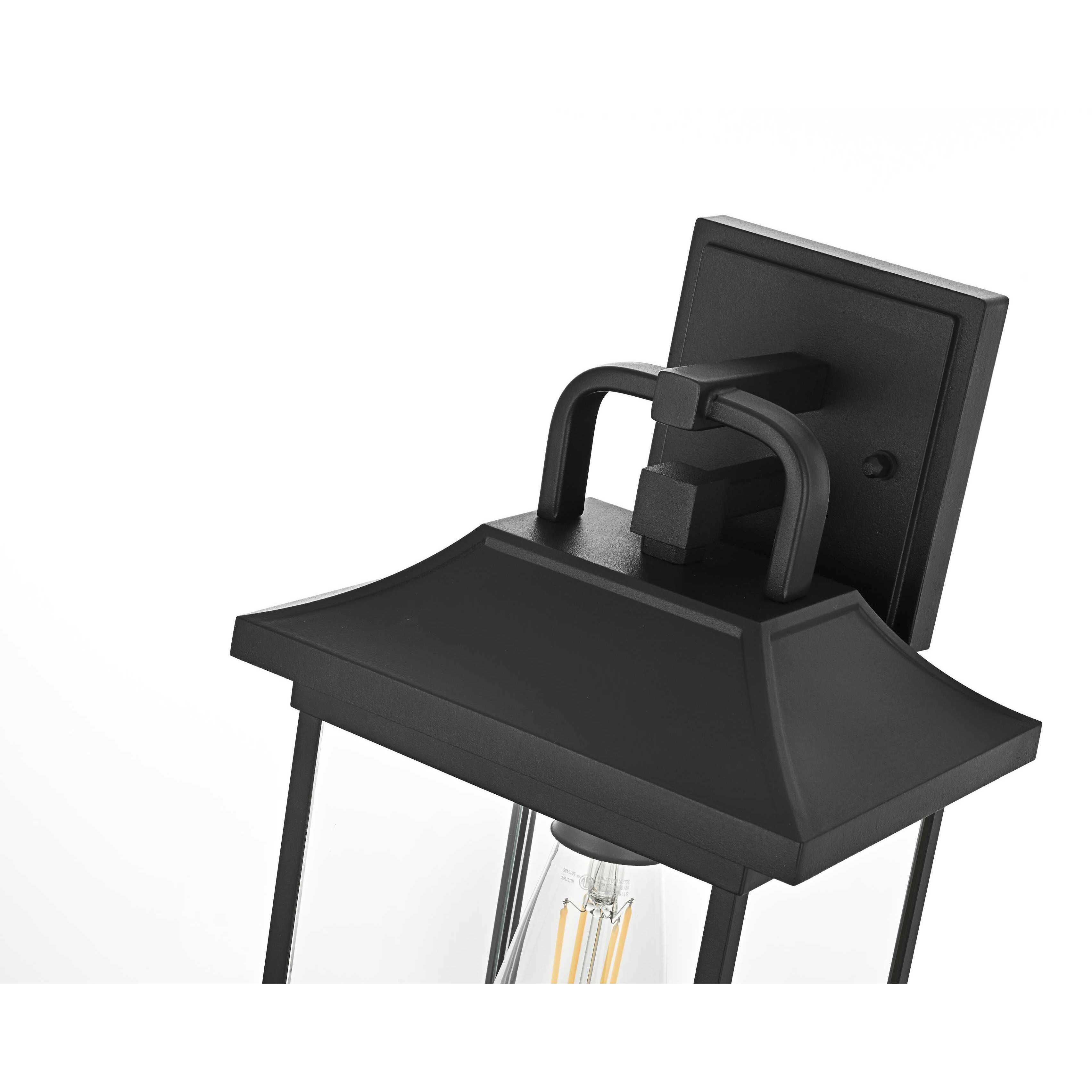 Saul 1 Light 16 inch Black Outdoor Wall Sconce