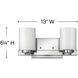 Miley 2 Light 13 inch Chrome Vanity Light Wall Light in Cased Opal
